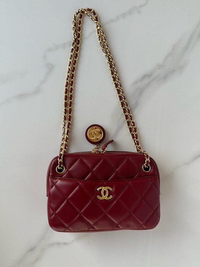 Chanel MINI CAMERA CASE AS5190 Burgundy