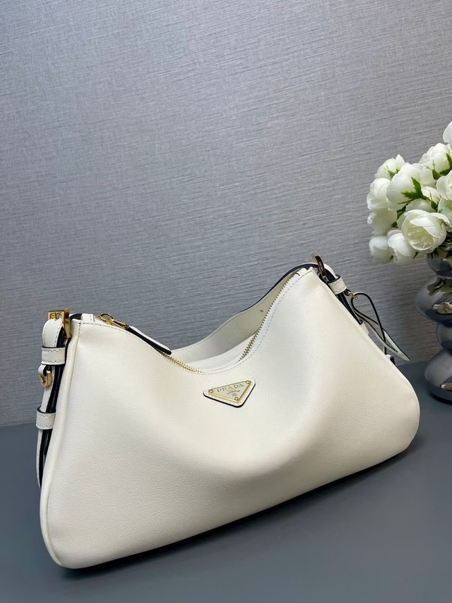 Prada Aimee medium leather shoulder bag 1BC229 white