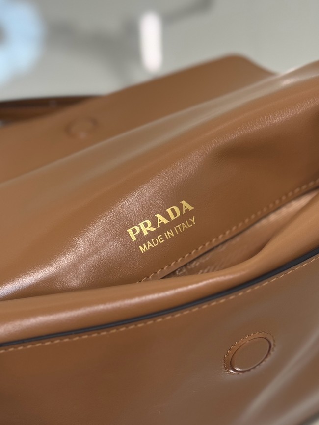 Prada Leather shoulder bag 1BD082 brown