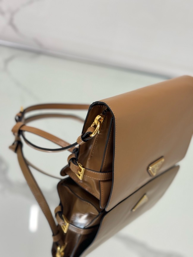 Prada Leather shoulder bag 1BD082 brown