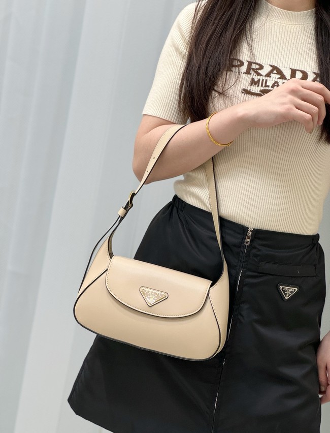 Prada Small leather shoulder bag 1BD358 Travertine