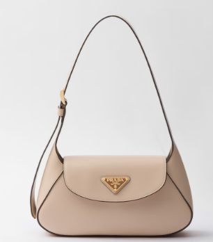 Prada Small leather shoulder bag 1BD358 Travertine