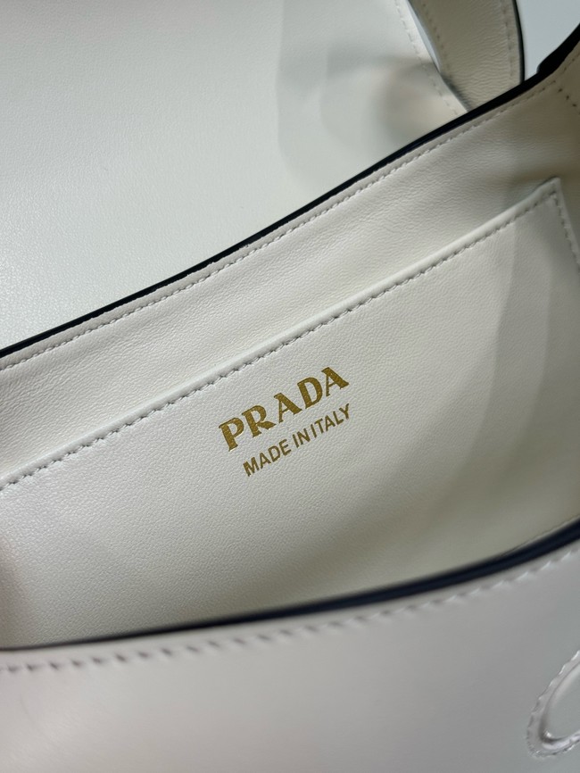 Prada Small leather shoulder bag 1BD358 White