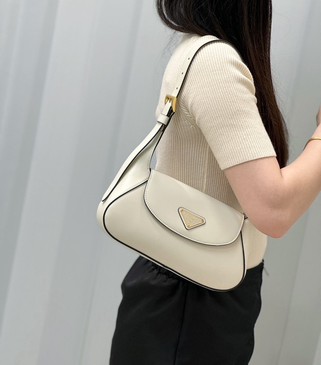 Prada Small leather shoulder bag 1BD358 White