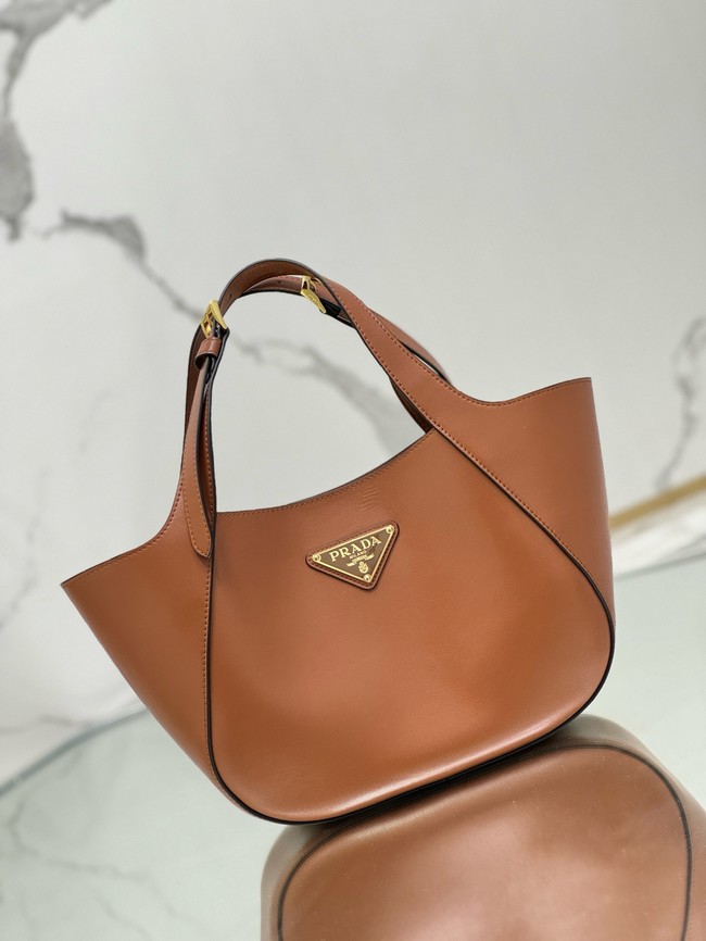 Prada medium leather tote bag 1BG483 Caramel