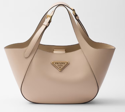 Prada medium leather tote bag 1BG483 Travertine