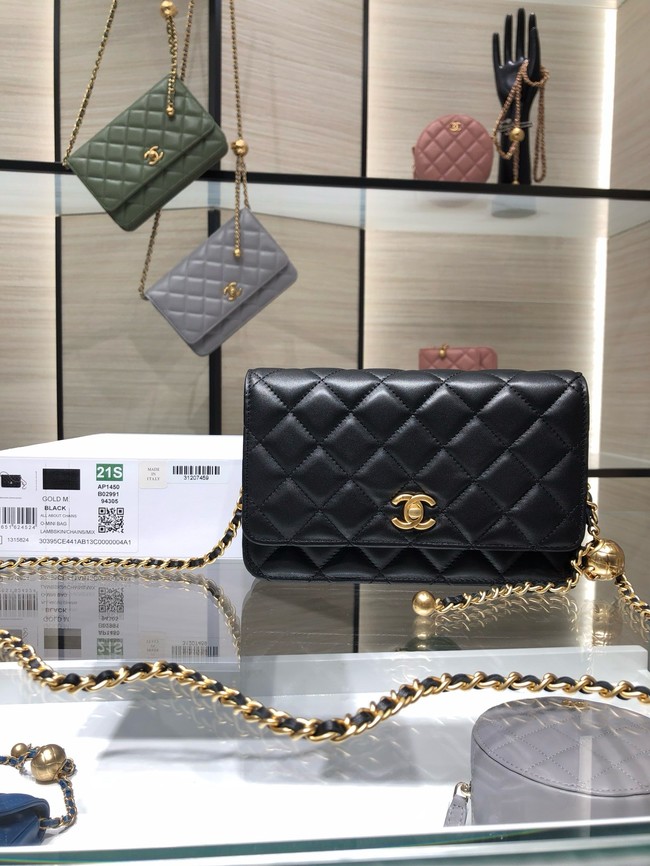 Chanel CLASSIC WALLET ON CHAIN AP1450 black