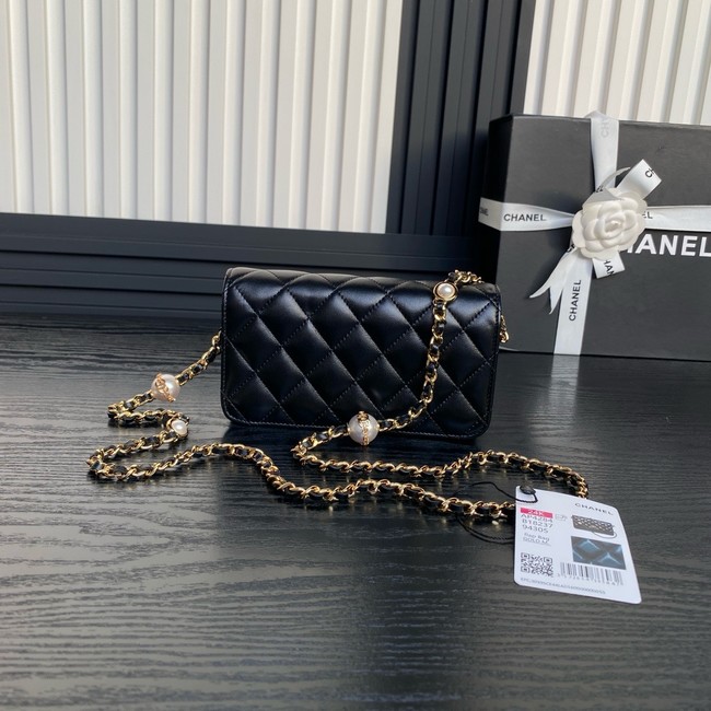 Chanel FLAP PHONE HOLDER WITH CHAIN AP4284 black