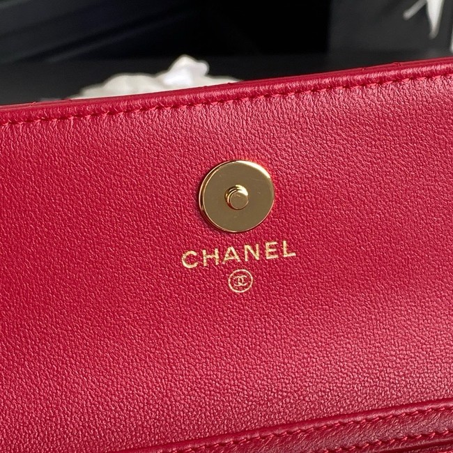 Chanel FLAP PHONE HOLDER WITH CHAIN AP4284 red