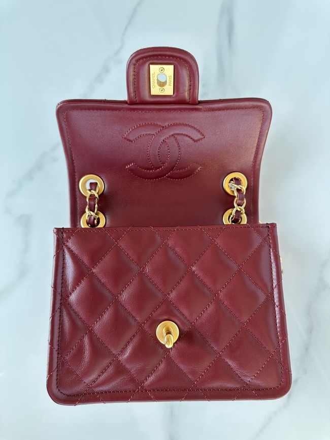 Chanel MINI CLASSIC HANDBAG AS5226 Burgundy