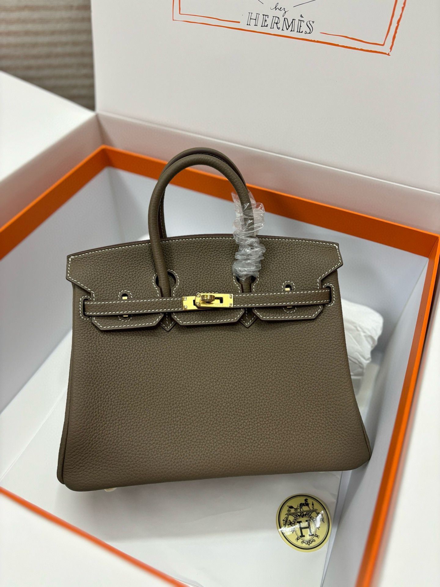 Hermes Birkin 40CM Original Togo Leather Bag 70659 Elephant Gray