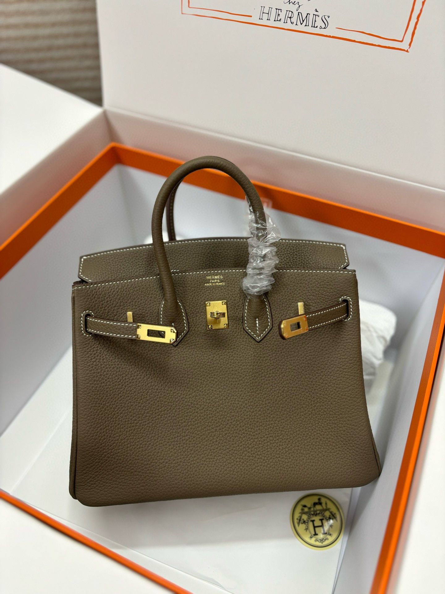 Hermes Birkin 40CM Original Togo Leather Bag 70659 Elephant Gray