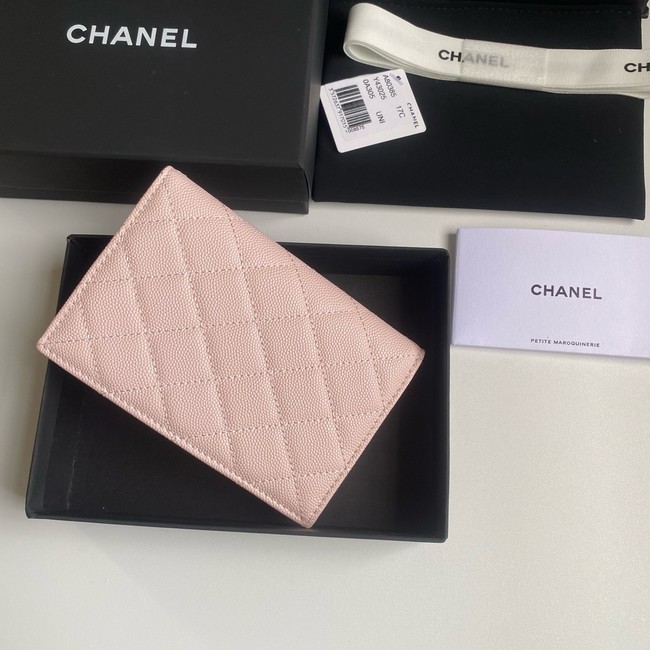 Chanel Calfskin Leather & Gold-Tone Metal Wallet B80385 pink