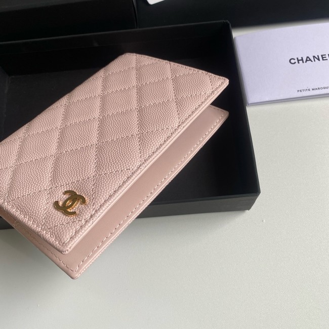 Chanel Calfskin Leather & Gold-Tone Metal Wallet B80385 pink