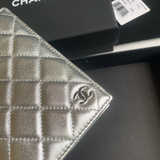 Chanel Leather Wallet B80385 Silver