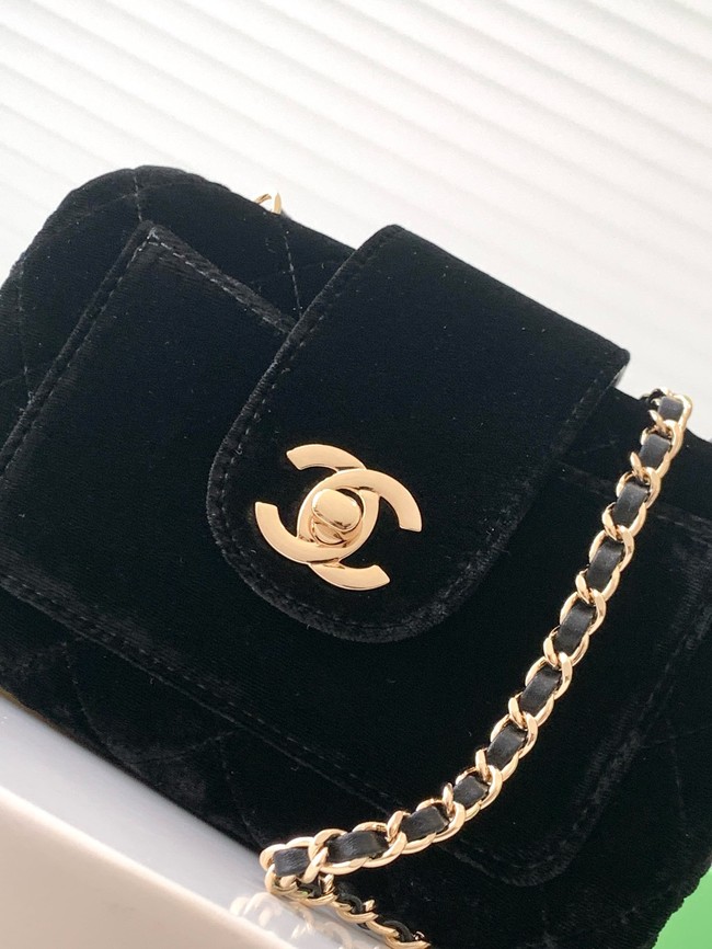 CHANEL MINI CAMERA CASE AS5178 velvet black