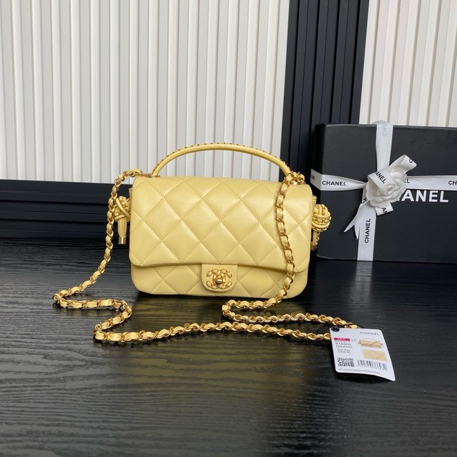 Chanel FLAP BAG WITH TOP HANDLE AS5317 yellow