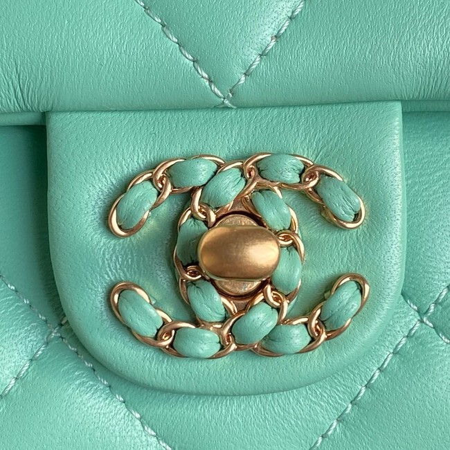 Chanel SMALL FLAP BAG WITH TOP HANDLE AS5298 GREEN