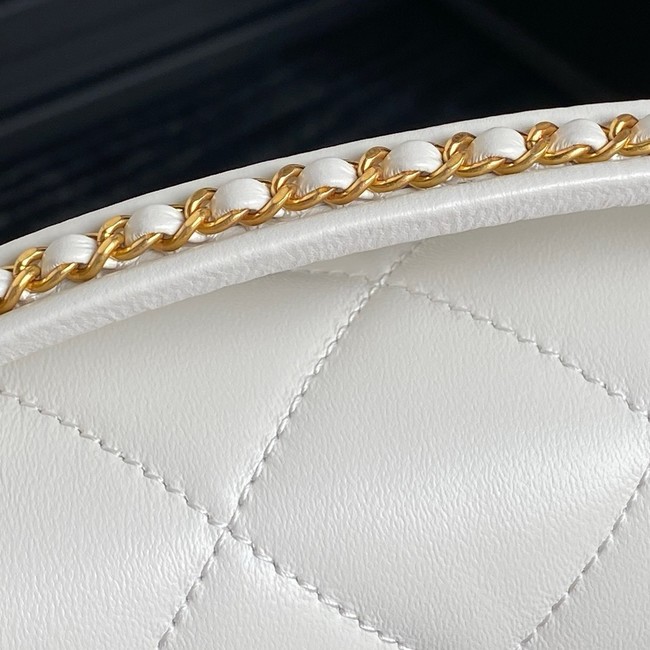 Chanel SMALL FLAP BAG WITH TOP HANDLE AS5298 WHITE