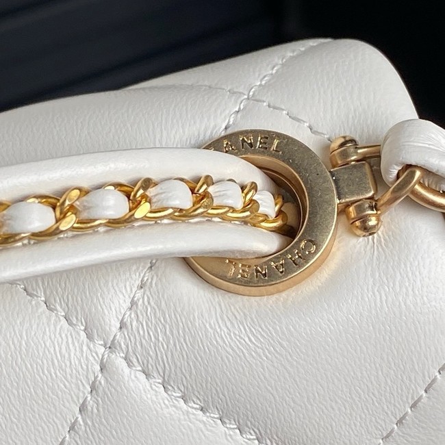 Chanel SMALL FLAP BAG WITH TOP HANDLE AS5298 WHITE