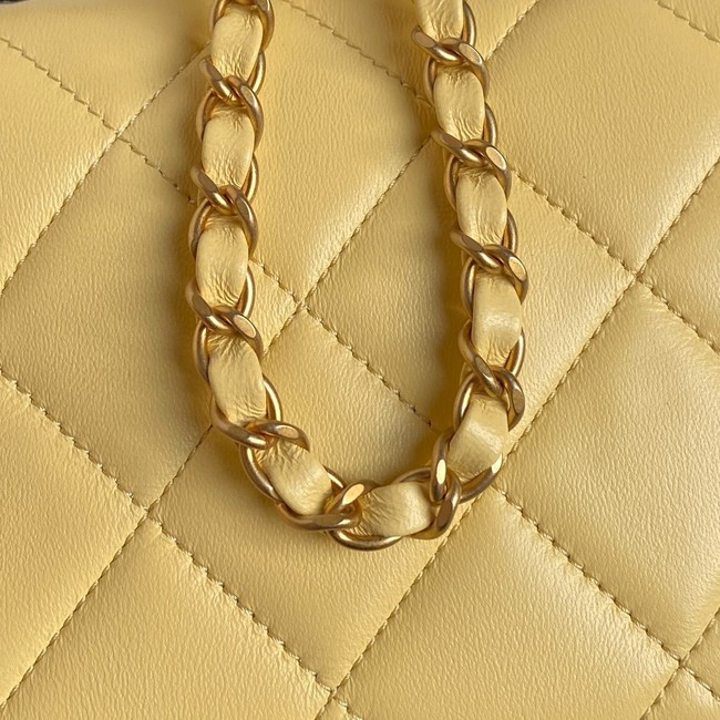 Chanel SMALL FLAP BAG WITH TOP HANDLE AS5298 YELLOW