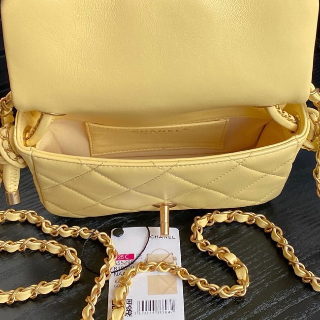 Chanel SMALL FLAP BAG WITH TOP HANDLE AS5298 YELLOW