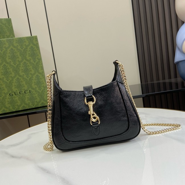 GUCCI JACKIE NOTTE MINI BAG 782889 black patent leather