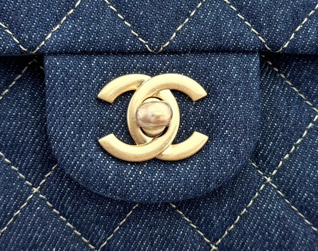 Chanel CLASSIC 11.12 HANDBAG Denim 1112 DARK BLUE