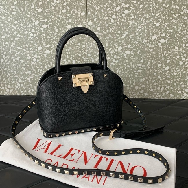 VALENTINO ROCKSTUD small grained calfskin handbag WB0Q69 black