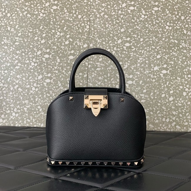 VALENTINO ROCKSTUD small grained calfskin handbag WB0Q69 black