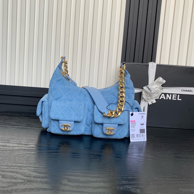 Chanel MAXI HOBO BAG Washed Denim AS5338 Blue