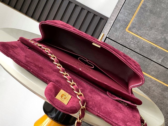 Chanel CLASSIC 11.12 HANDBAG velvet 1112 wine