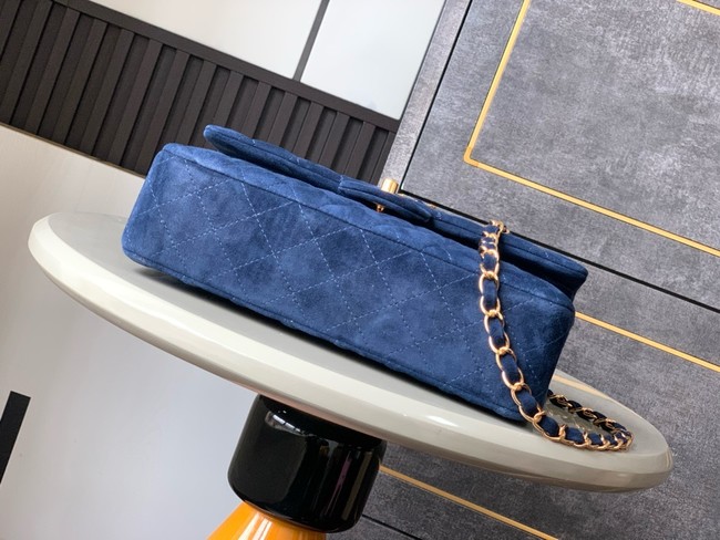 Chanel CLASSIC 11.12 HANDBAG velvet 1112 blue