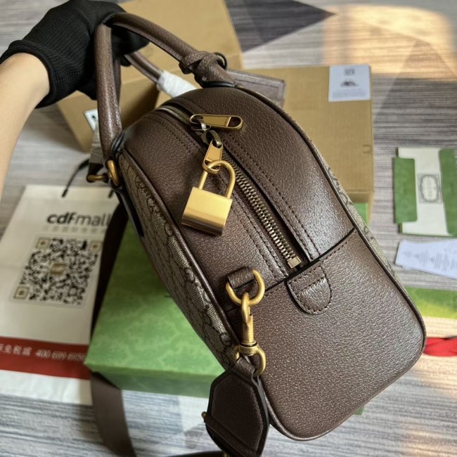 Gucci Original Leather GG Supreme Travel Bag 723309 brown