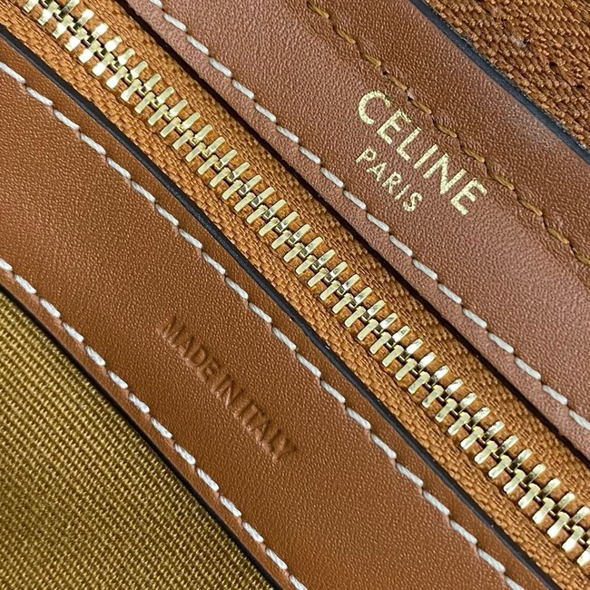 CELINE BOSTON IN TRIOMPHE CANVAS AND CALFSKIN 119572 TAN