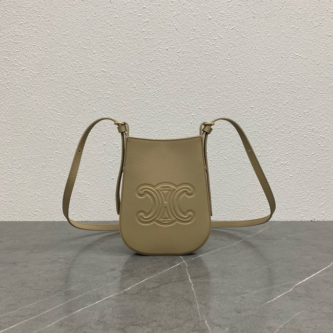 Celine MINI BUCKET CUIR TRIOMPHE IN SMOOTH CALFSKIN 100753 Khaki