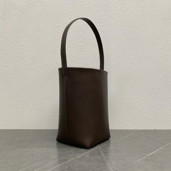 Celine SMALL BUCKET CUIR TRIOMPHE IN SMOOTH CALFSKIN TR032 DARK BROWN