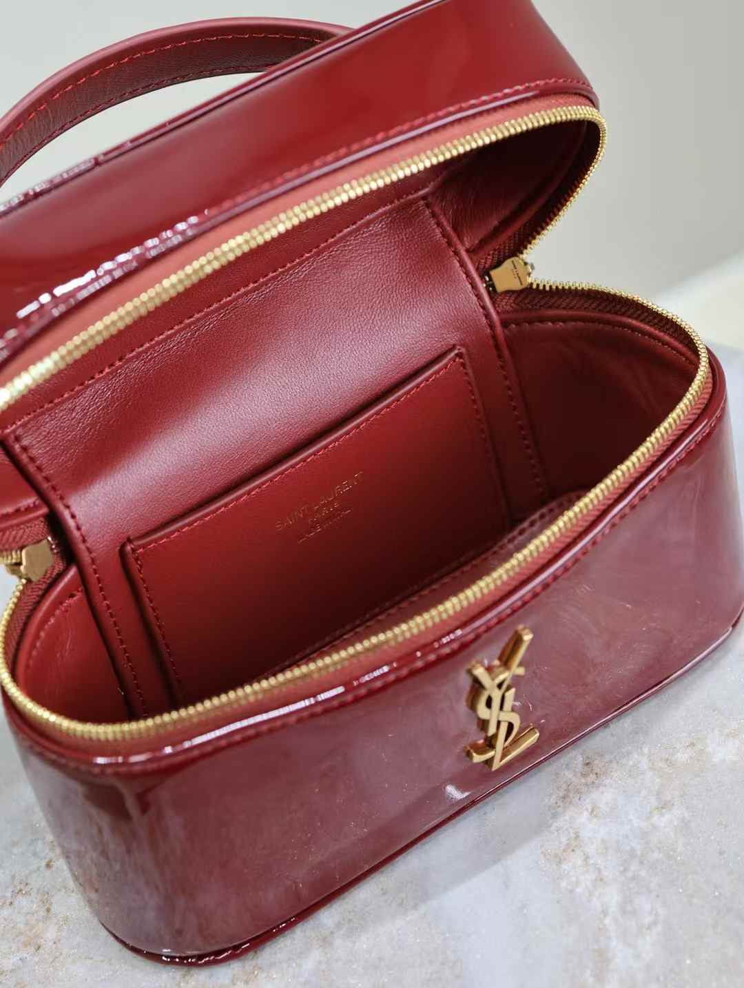 Saint Laurent Original Patent Leather Bag 7429233 Dark Red Wine