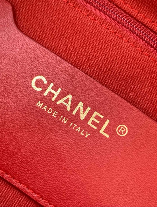 CHANEL BACKPACK Tweed AS5053 red