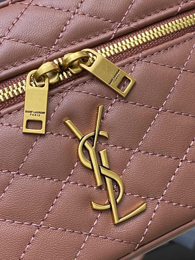 SAINT LAURENT GABY VANITY BAG IN LAMBSKIN 7667311 BARELY PINK