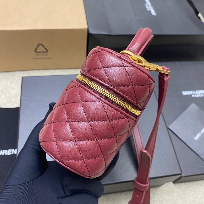 SAINT LAURENT GABY VANITY BAG IN LAMBSKIN 7667311 ROUGE CABERNET