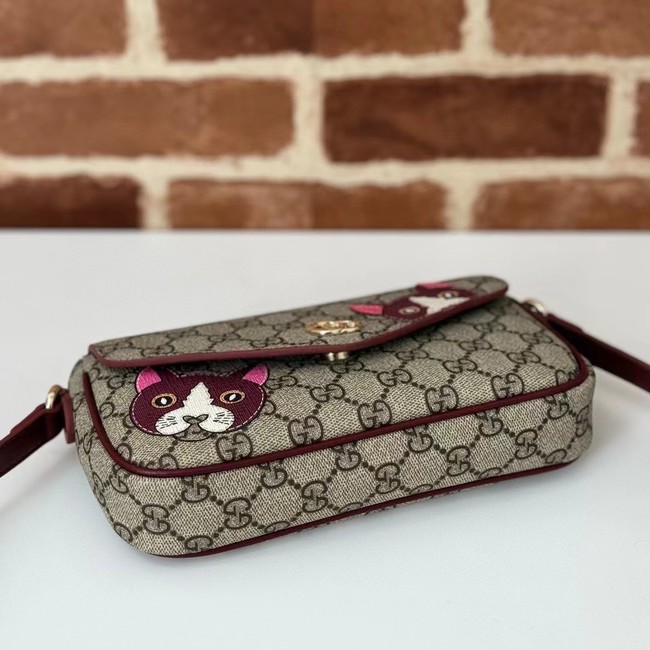 GUCCI GG MINI SHOULDER BAG WITH CAT DETAIL 818764