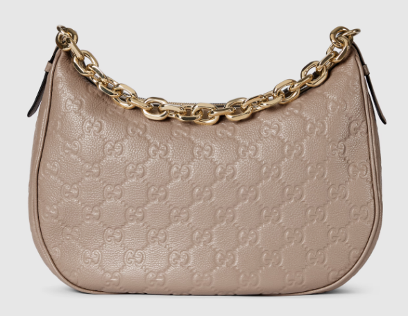 Gucci GG EMBLEM MEDIUM SHOULDER BAG 820453 Taupe