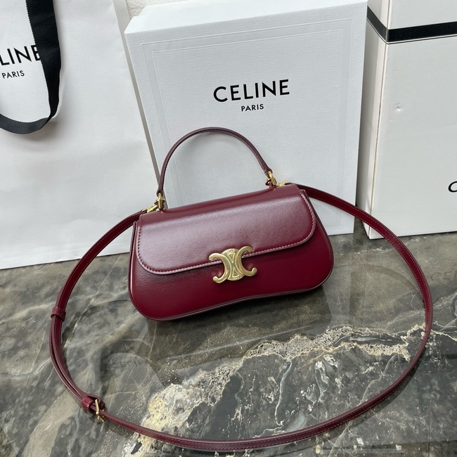 CELINE TEEN CELINE LOLA IN SHINY CALFSKIN 119533 LIGHT BURGUNDY