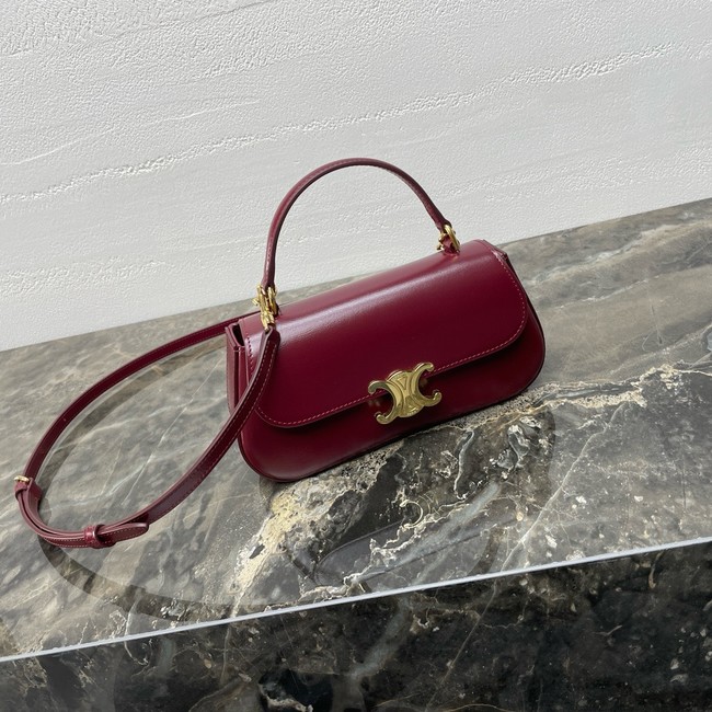 CELINE TEEN CELINE LOLA IN SHINY CALFSKIN 119533 LIGHT BURGUNDY