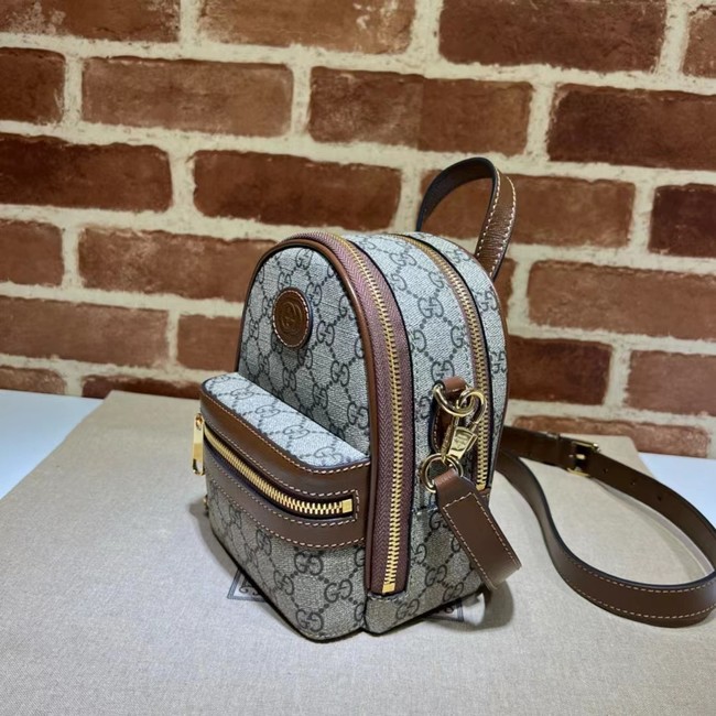 Gucci GG EMBLEM MINI BACKPACK 725654 brown