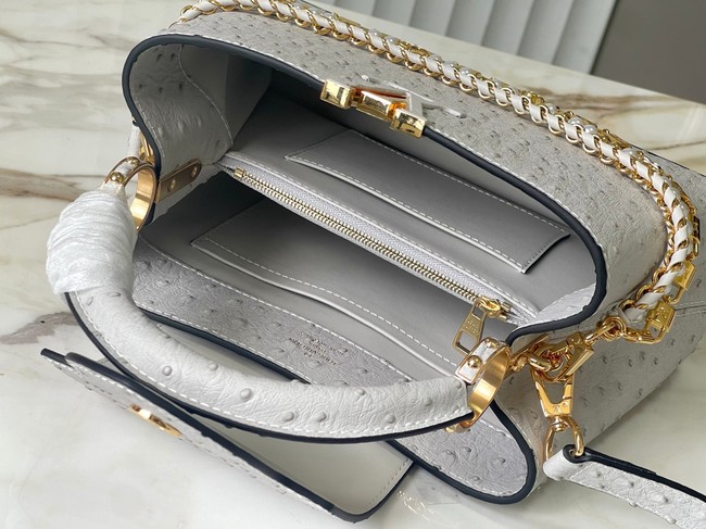 Louis Vuitton Ostrich Capucines BB M12345 gray