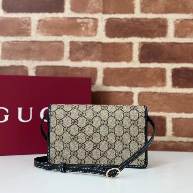 Gucci GG EMBLEM SUPER MINI SHOULDER BAG 820688 black