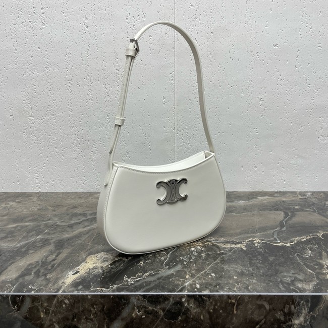 Celine MEDIUM TILLY BAG IN SHINY CALFSKIN 115703 white&Silver