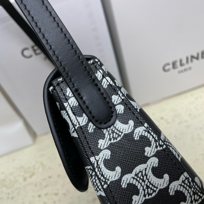 Celine MEDIUM CELINE LOLA BAG IN TRIOMPHE CANVAS 115533 BLACK&WHITE